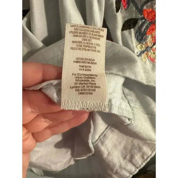 Free People Fleur Du Jour Embroidered Off Shoulder Dress Boho Floral M - Picture 16 of 16